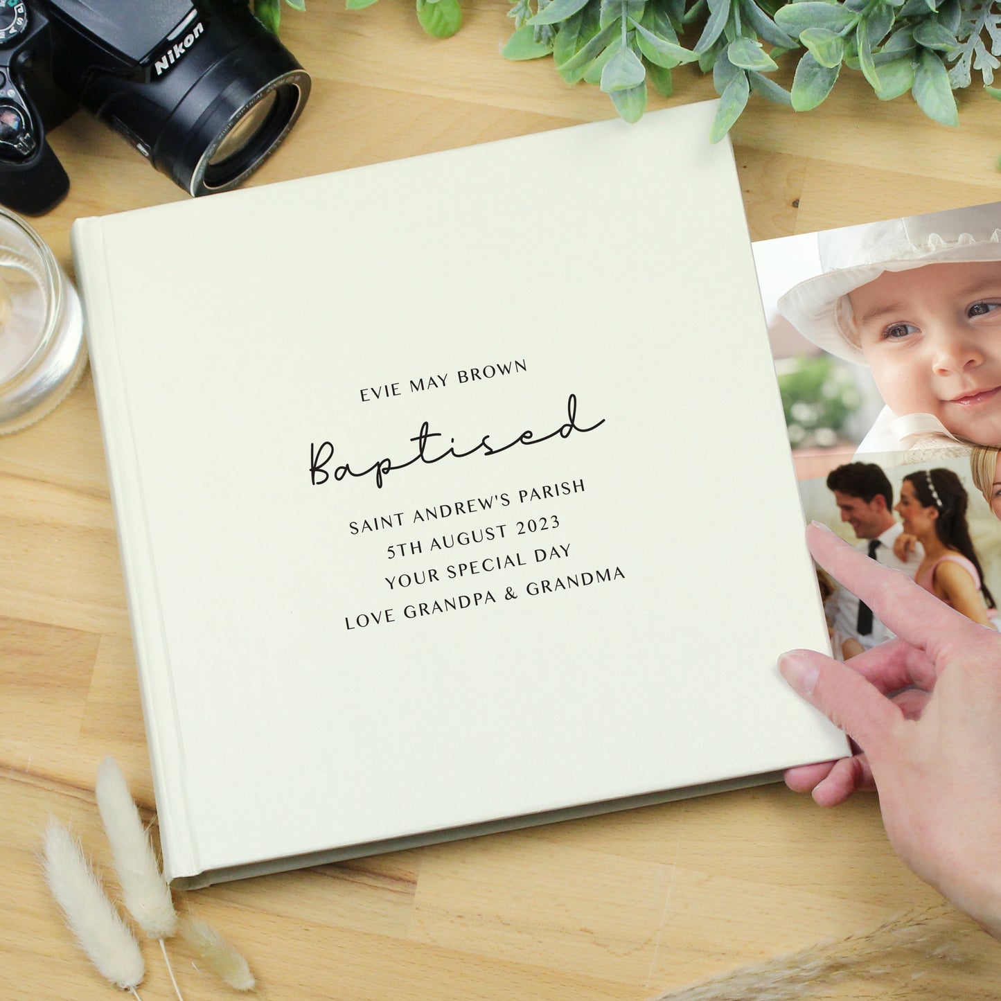 Personalised Free Text Square Photo Album - MK&JD Gifts