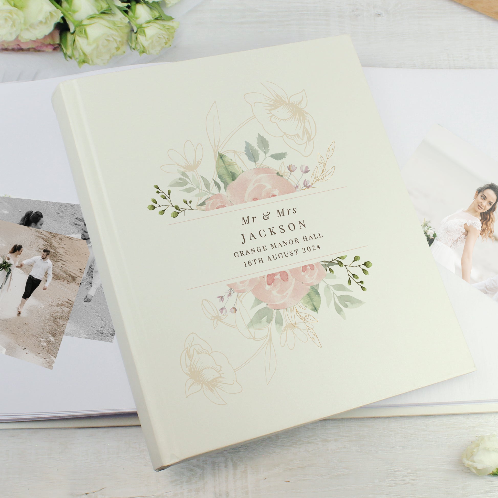 Personalised Floral Traditional Photo Album - MK&JD Gifts