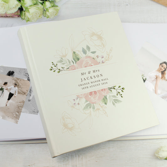 Personalised Floral Traditional Photo Album - MK&JD Gifts