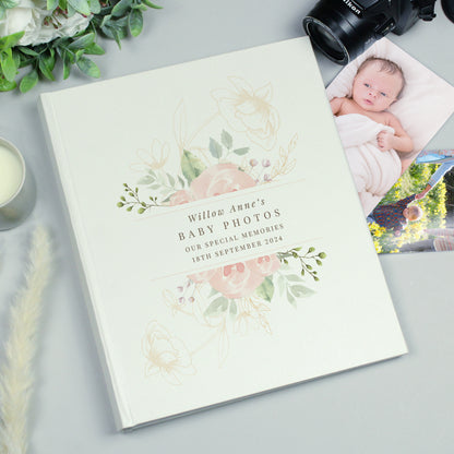 Personalised Floral Traditional Photo Album - MK&JD Gifts