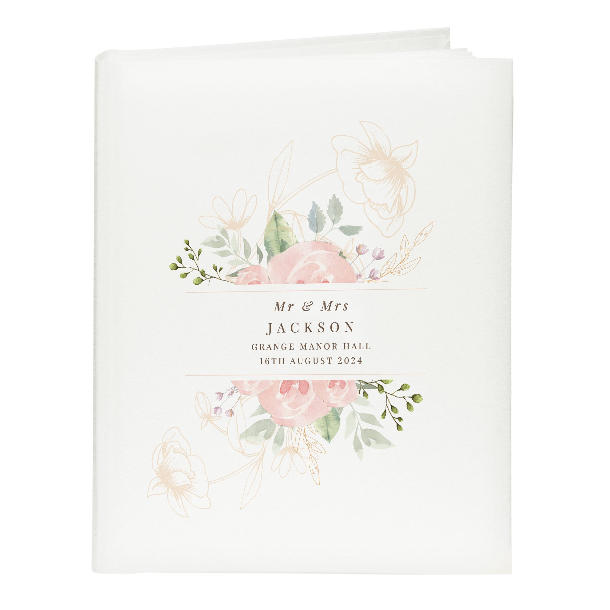 Personalised Floral Traditional Photo Album - MK&JD Gifts