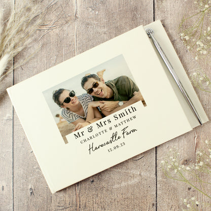 Personalised Photo Upload Hardback Guest Book & Pen - MK&JD Gifts
