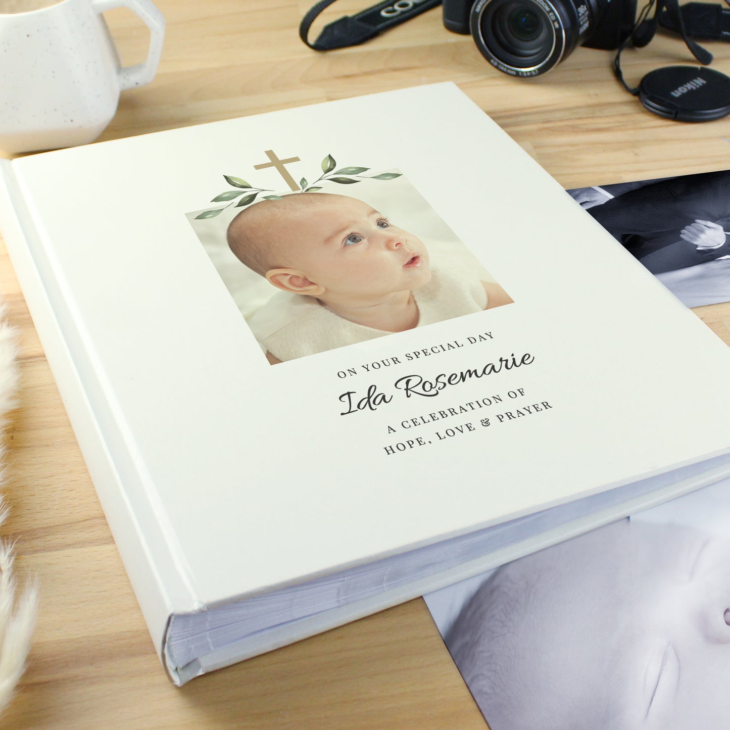 Personalised Religious Cross Photo Upload Traditional Photo Album - MK&JD Gifts