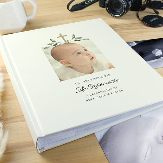 Personalised Religious Cross Photo Upload Traditional Photo Album - MK&JD Gifts