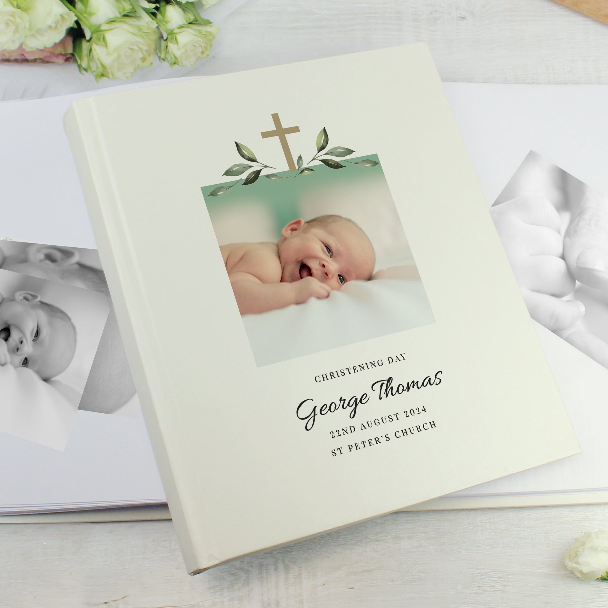 Personalised Religious Cross Photo Upload Traditional Photo Album - MK&JD Gifts