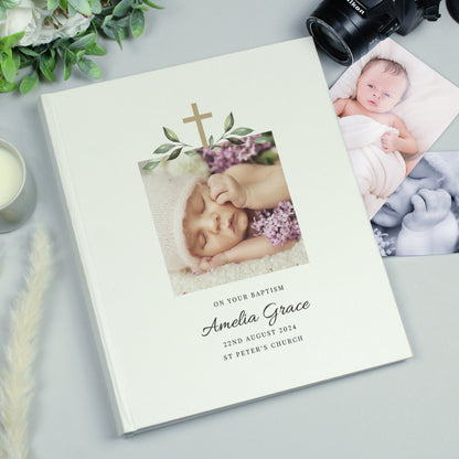 Personalised Religious Cross Photo Upload Traditional Photo Album - MK&JD Gifts
