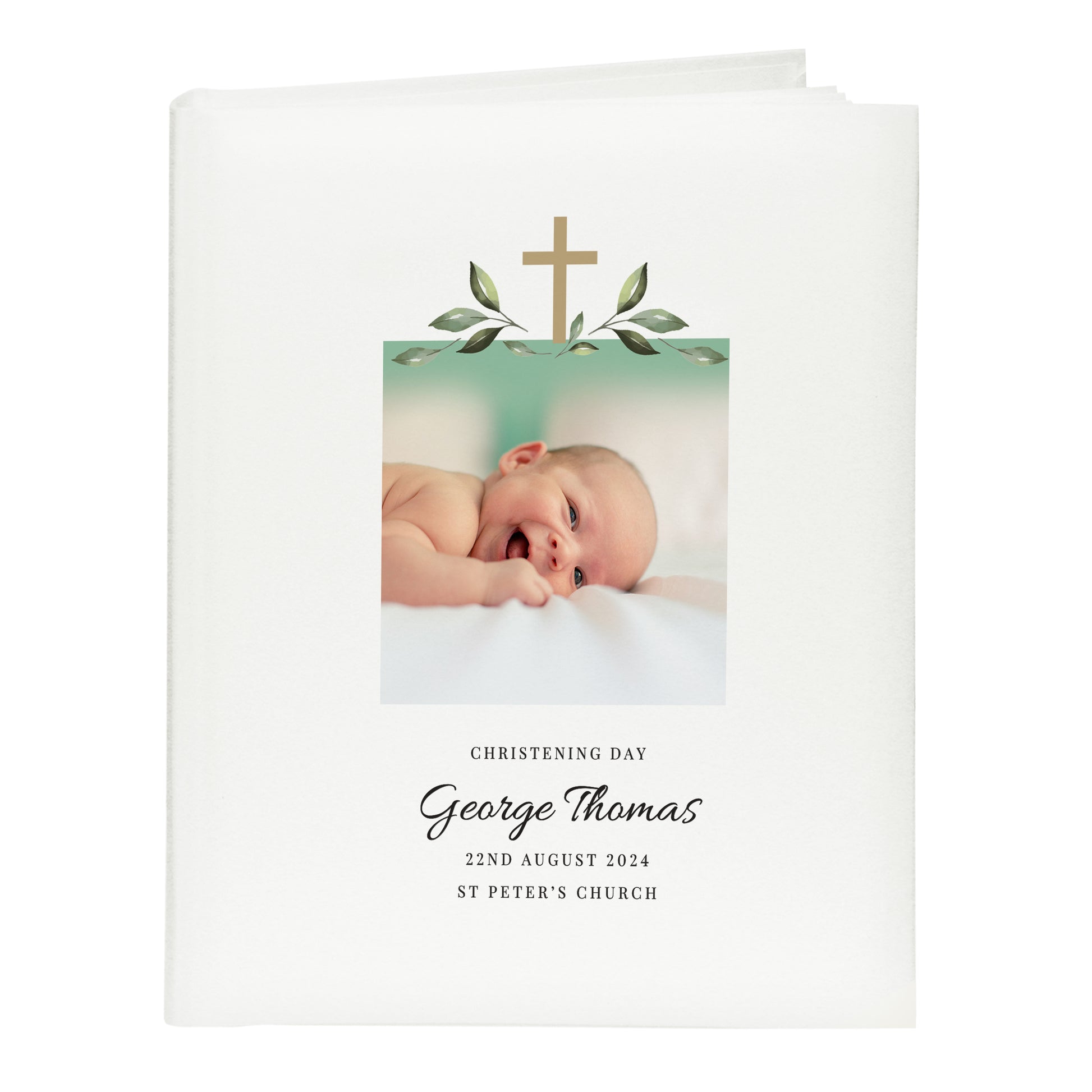 Personalised Religious Cross Photo Upload Traditional Photo Album - MK&JD Gifts