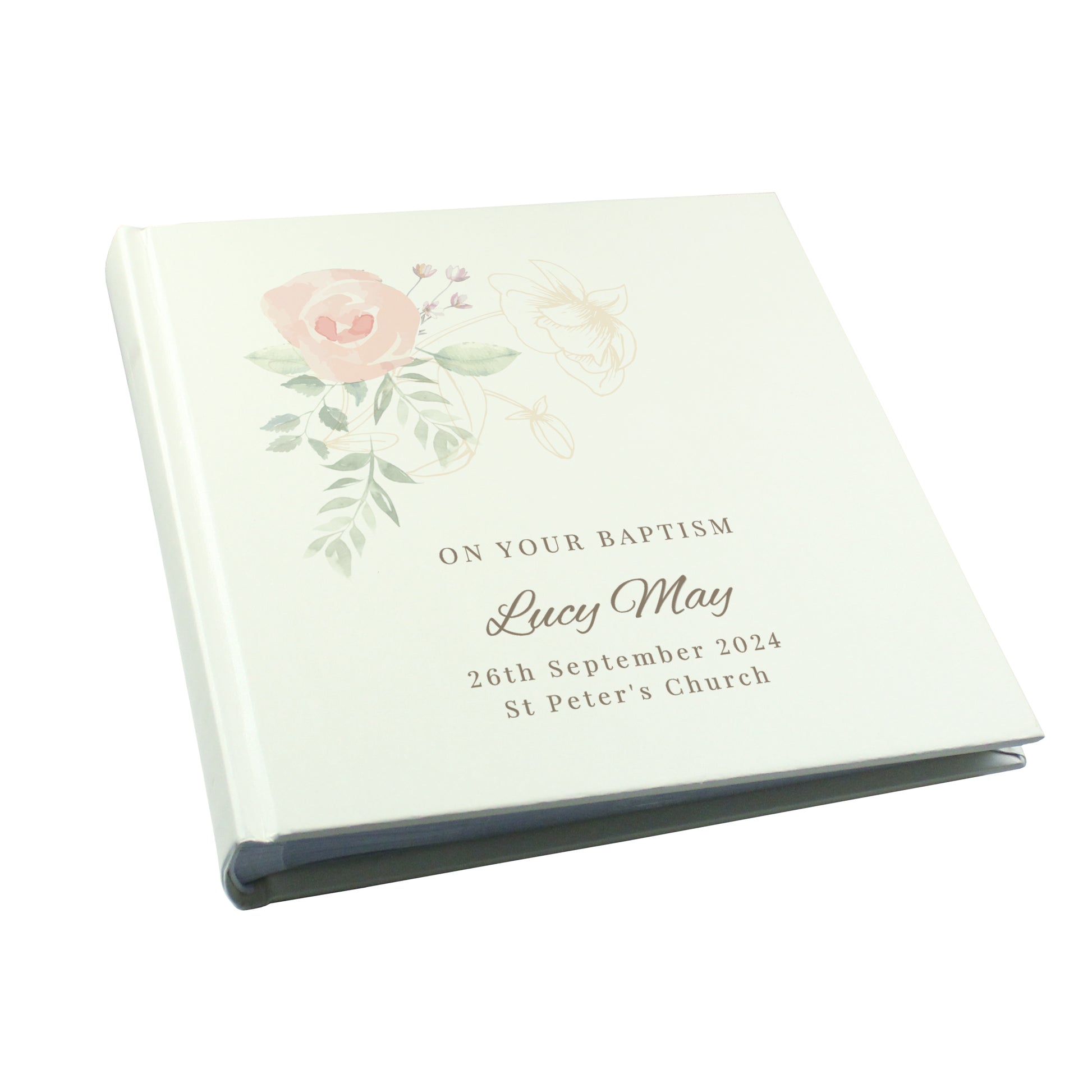 Personalised Floral Square Photo Album - MK&JD Gifts
