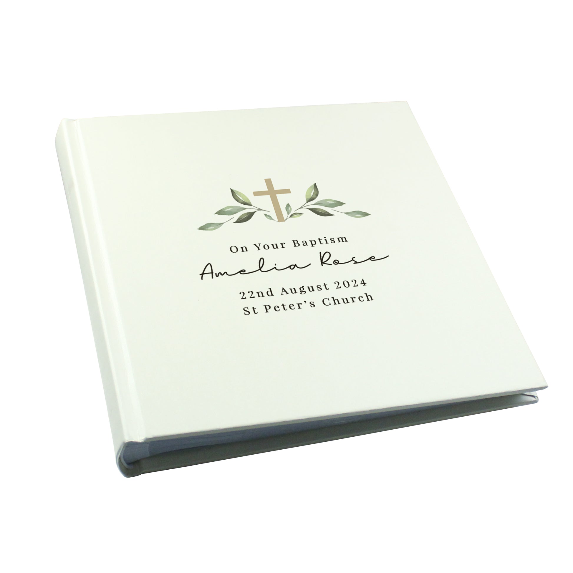 Personalised Religious Cross Square Photo Album - MK&JD Gifts