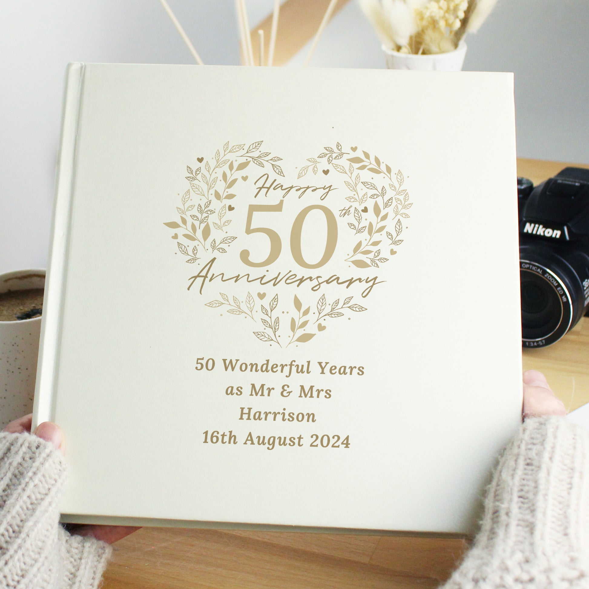 Personalised 50th Golden Wedding Anniversary Photo Album - MK&JD Gifts