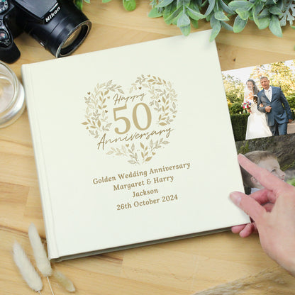 Personalised 50th Golden Wedding Anniversary Photo Album - MK&JD Gifts