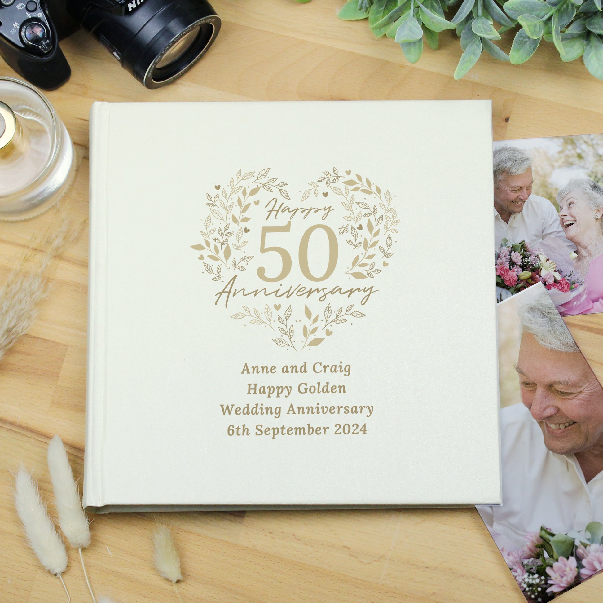 Personalised 50th Golden Wedding Anniversary Photo Album - MK&JD Gifts