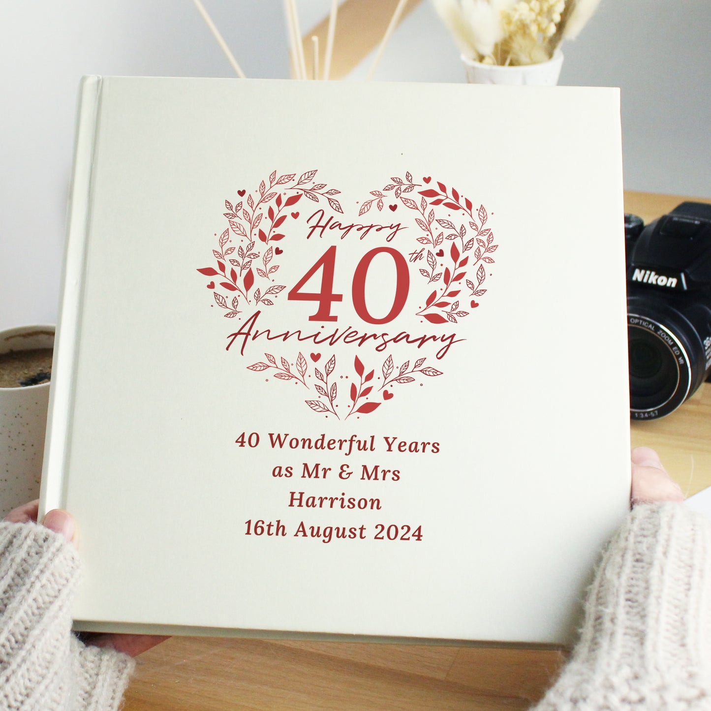 Personalised 40th Ruby Wedding Anniversary Photo Album - MK&JD Gifts