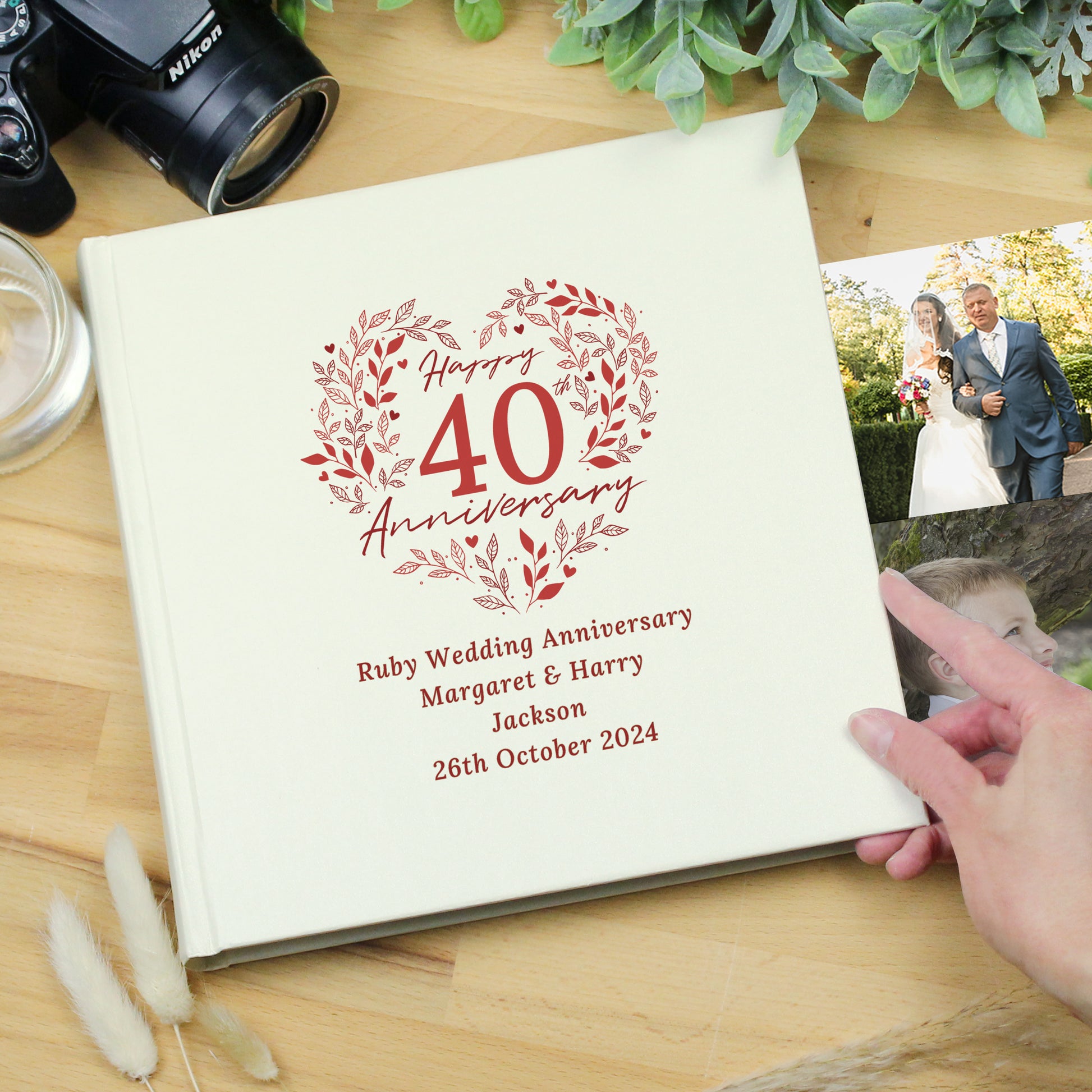 Personalised 40th Ruby Wedding Anniversary Photo Album - MK&JD Gifts