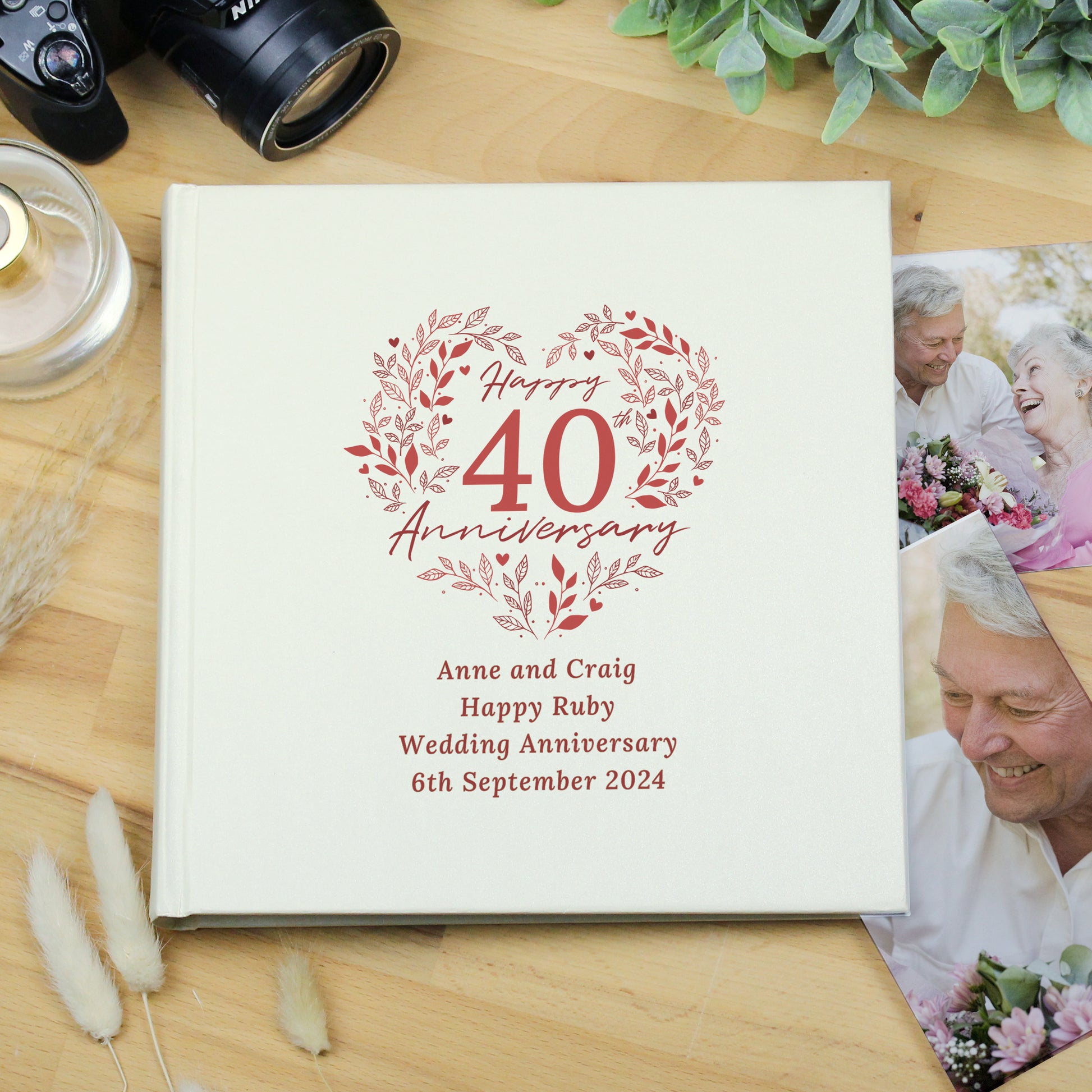 Personalised 40th Ruby Wedding Anniversary Photo Album - MK&JD Gifts