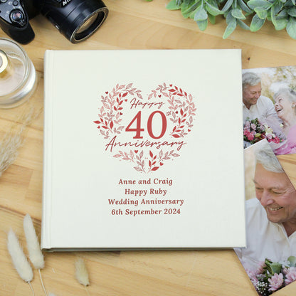 Personalised 40th Ruby Wedding Anniversary Photo Album - MK&JD Gifts