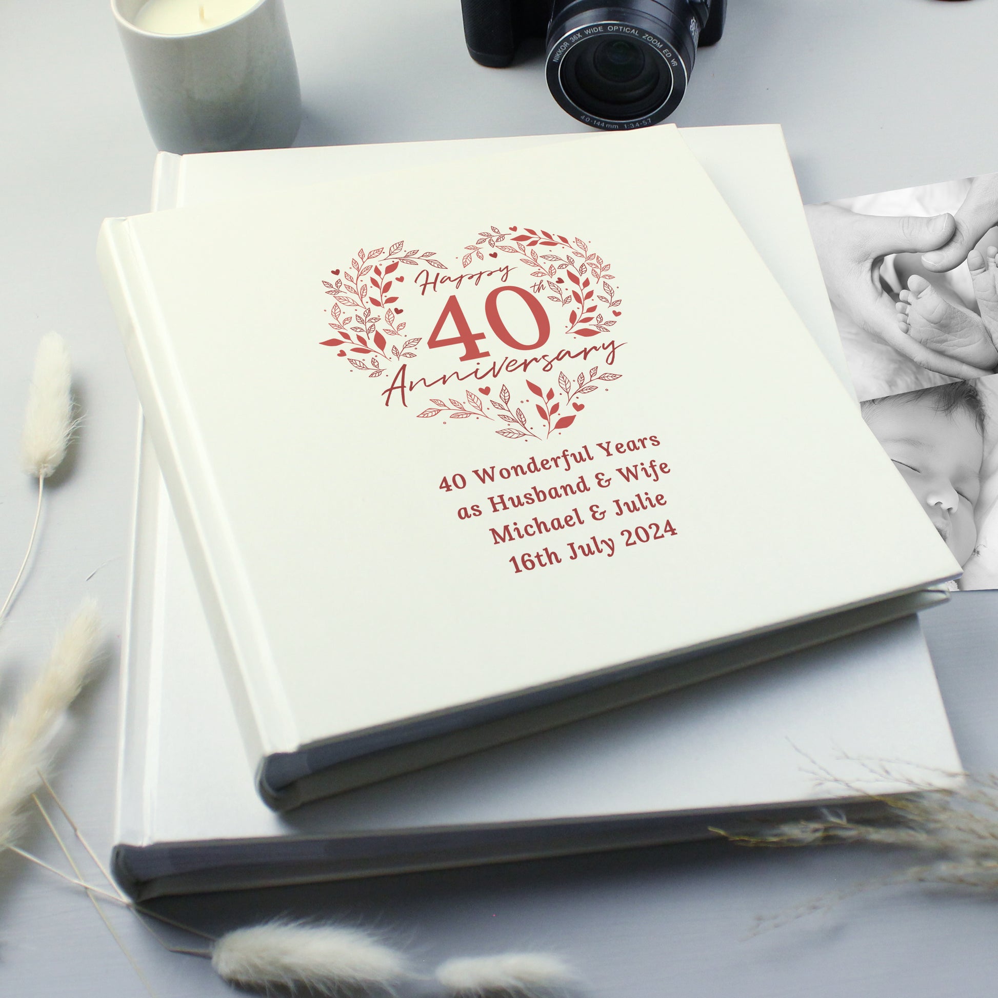 Personalised 40th Ruby Wedding Anniversary Photo Album - MK&JD Gifts