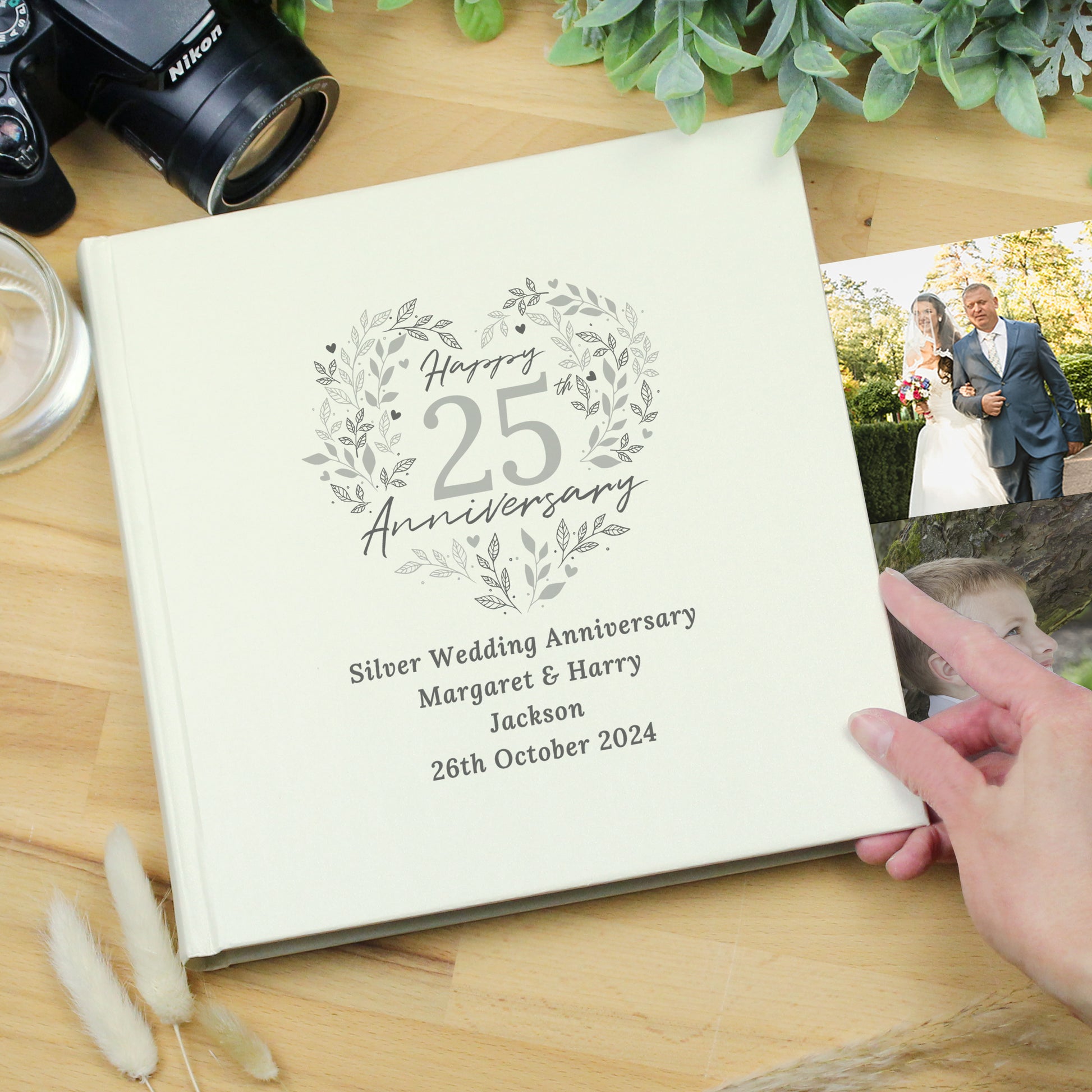 Personalised 25th Silver Wedding Anniversary Photo Album - MK&JD Gifts