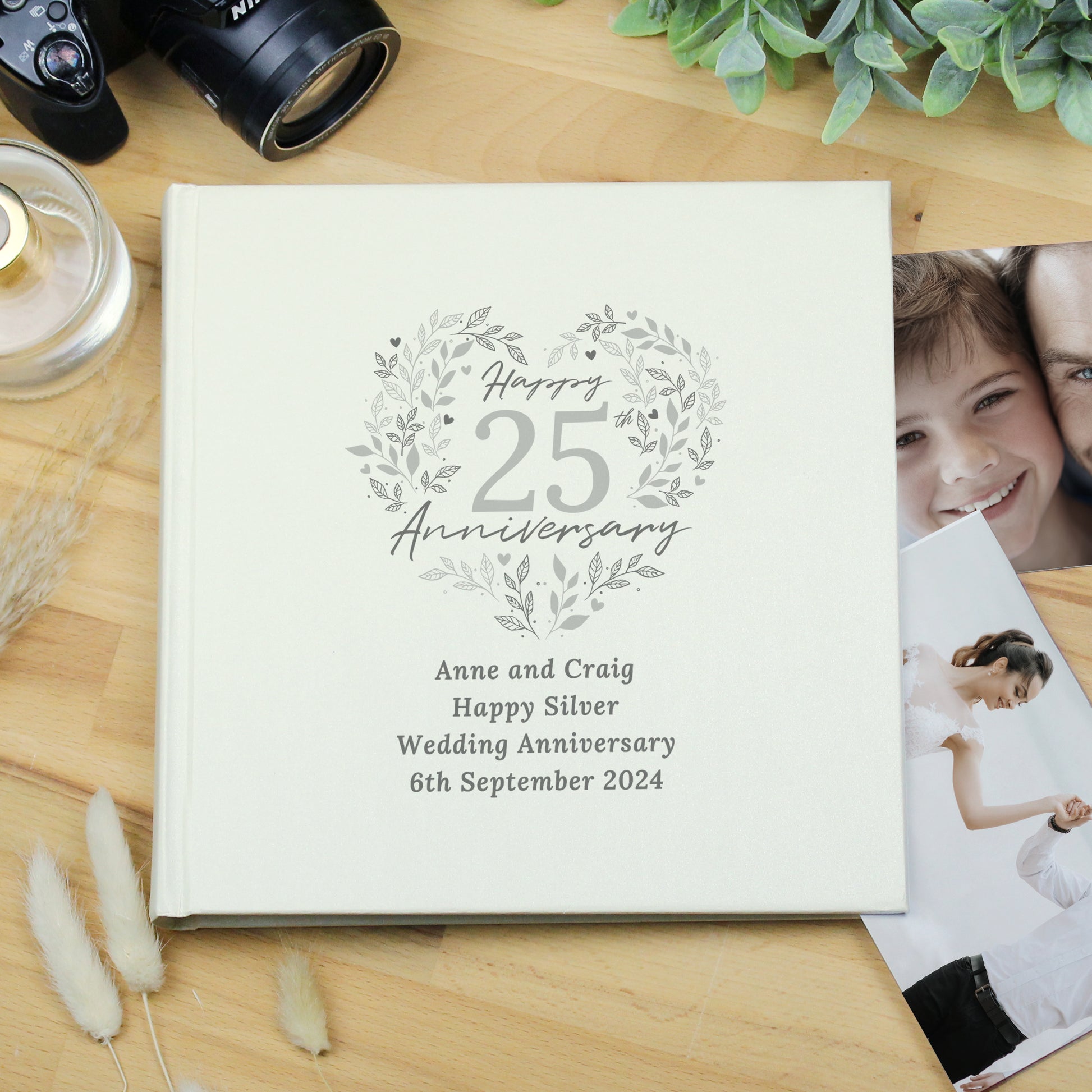 Personalised 25th Silver Wedding Anniversary Photo Album - MK&JD Gifts