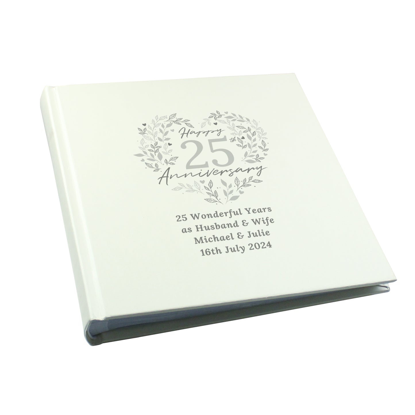Personalised 25th Silver Wedding Anniversary Photo Album - MK&JD Gifts
