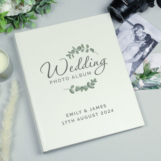 Personalised Botanical Traditional Wedding Photo Album - MK&JD Gifts