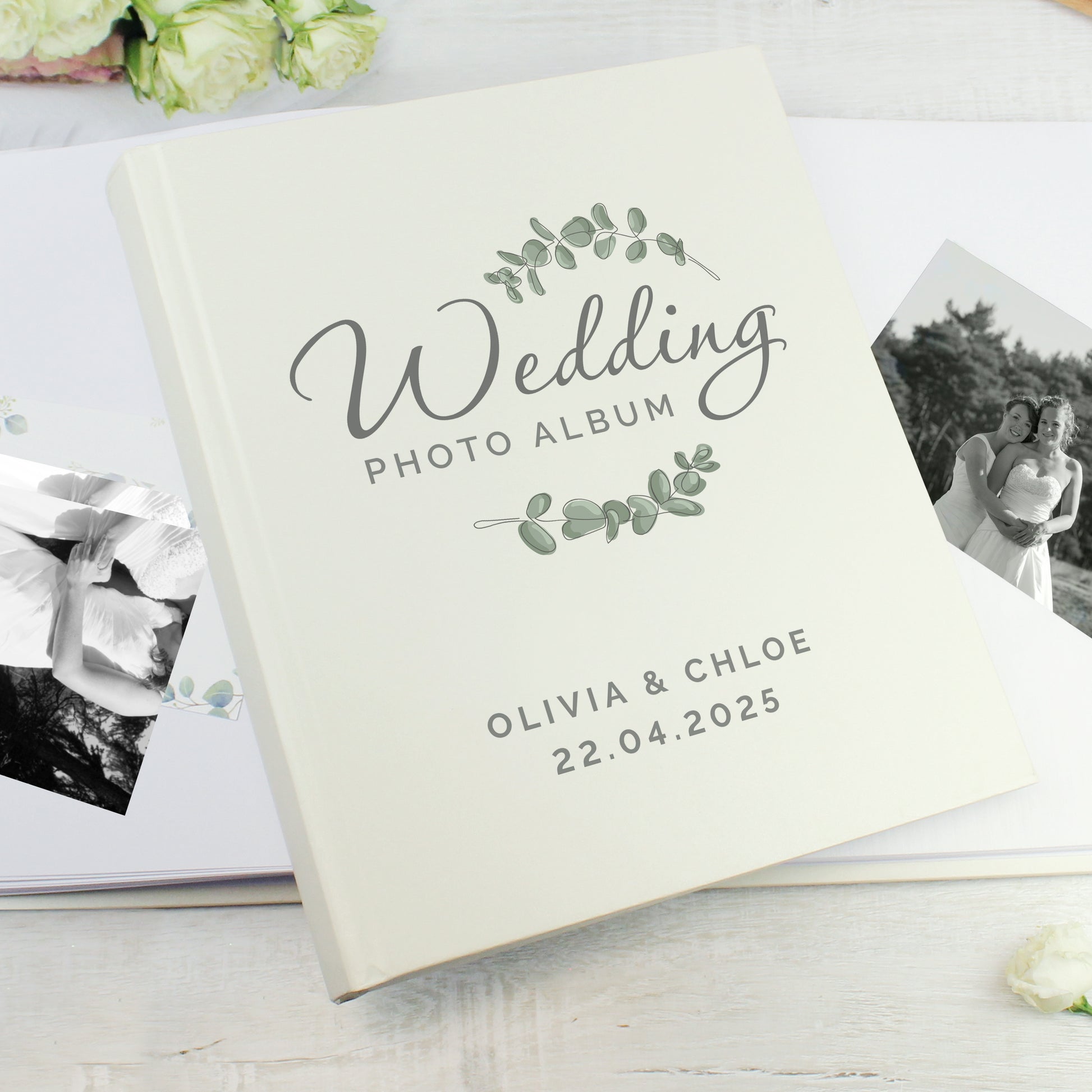 Personalised Botanical Traditional Wedding Photo Album - MK&JD Gifts