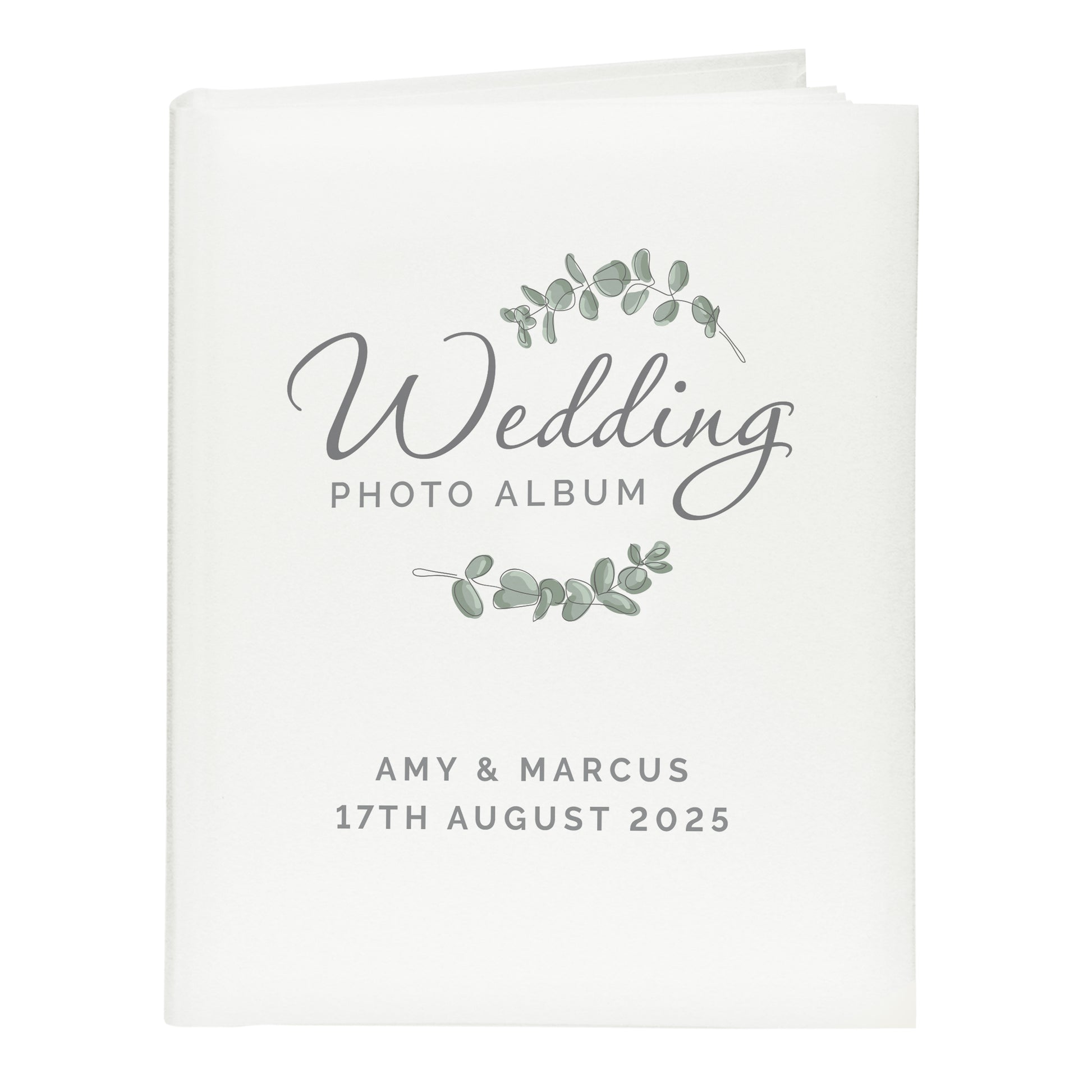 Personalised Botanical Traditional Wedding Photo Album - MK&JD Gifts