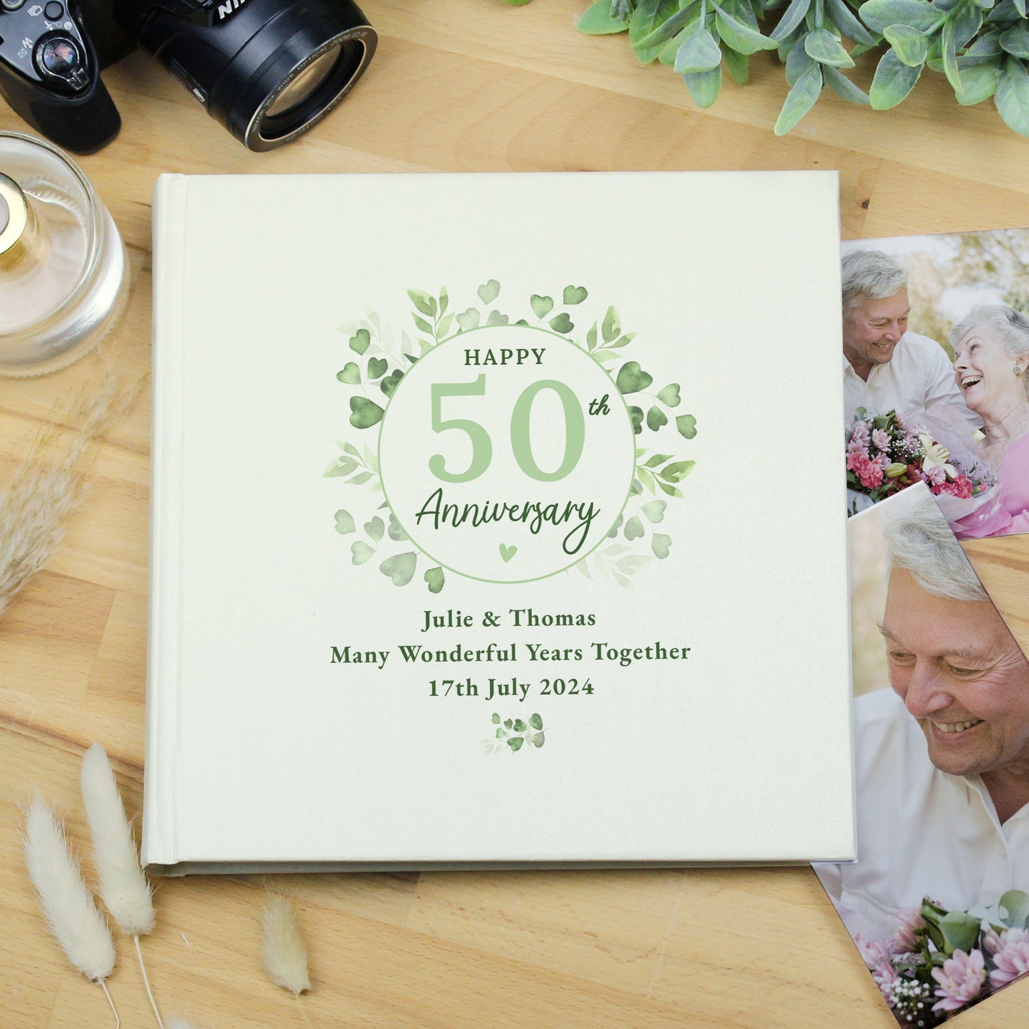Personalised Botanical Anniversary Photo Album - MK&JD Gifts