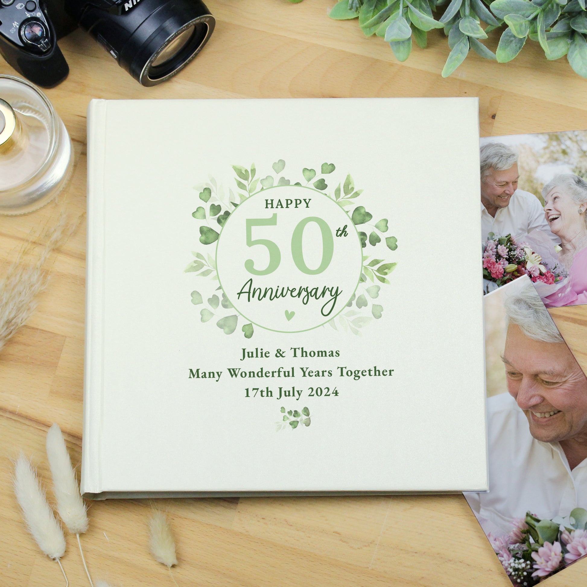 Personalised Botanical Anniversary Photo Album - MK&JD Gifts