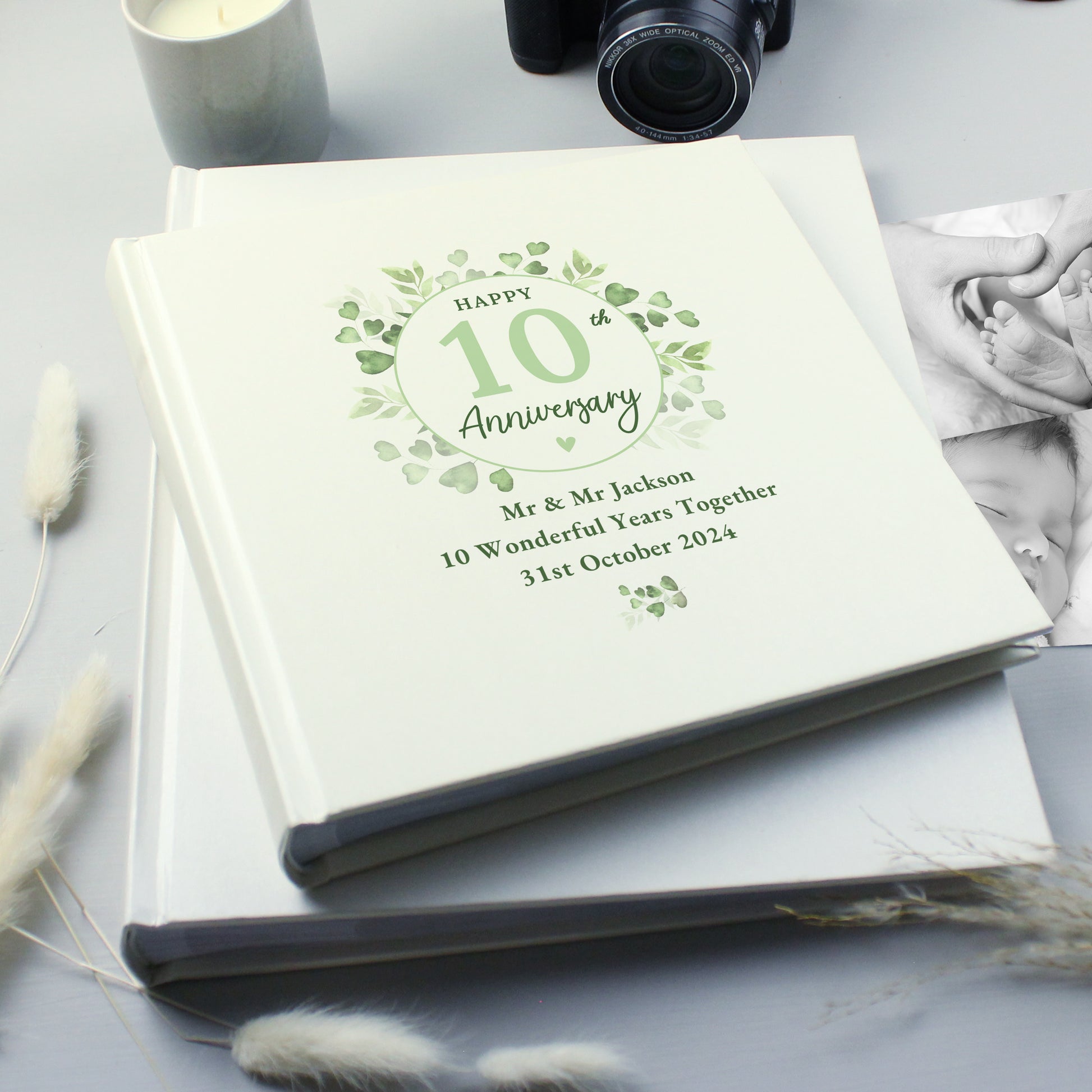 Personalised Botanical Anniversary Photo Album - MK&JD Gifts