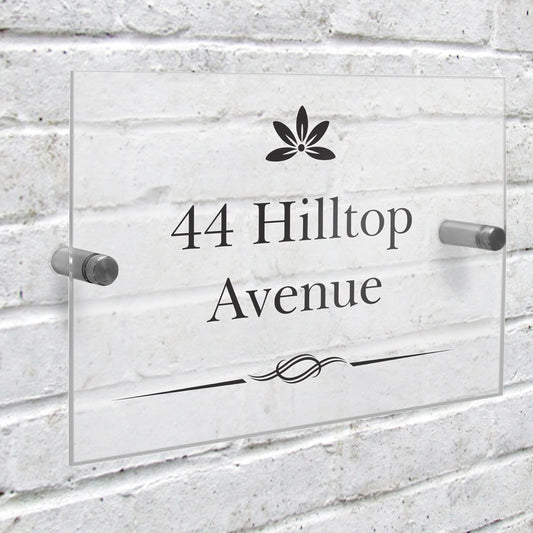 Personalised Decorative Swirl Acrylic House Sign - MK&JD Gifts