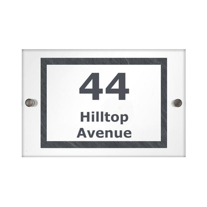 Personalised Marble Acrylic House Sign - MK&JD Gifts