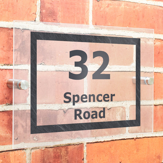 Personalised Marble Acrylic House Sign - MK&JD Gifts