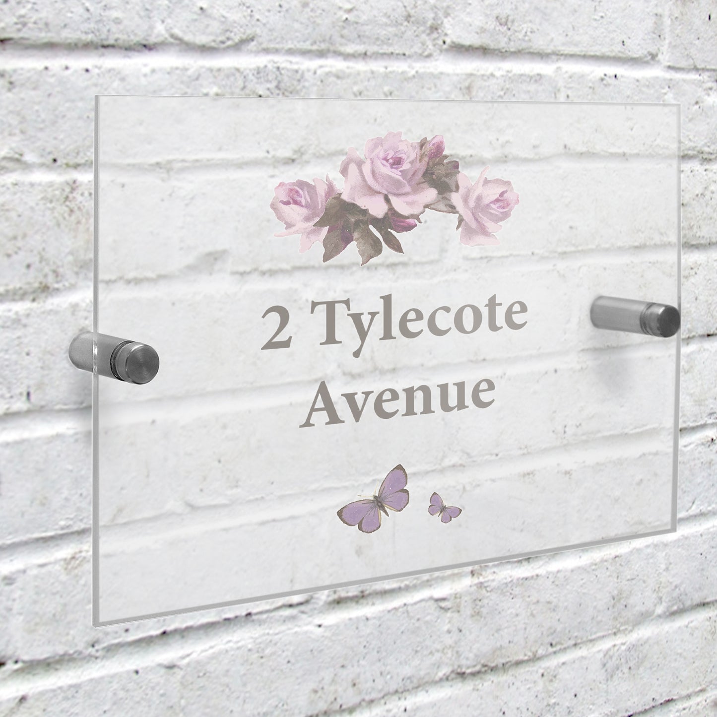 Personalised Vintage Rose Acrylic House Sign - MK&JD Gifts