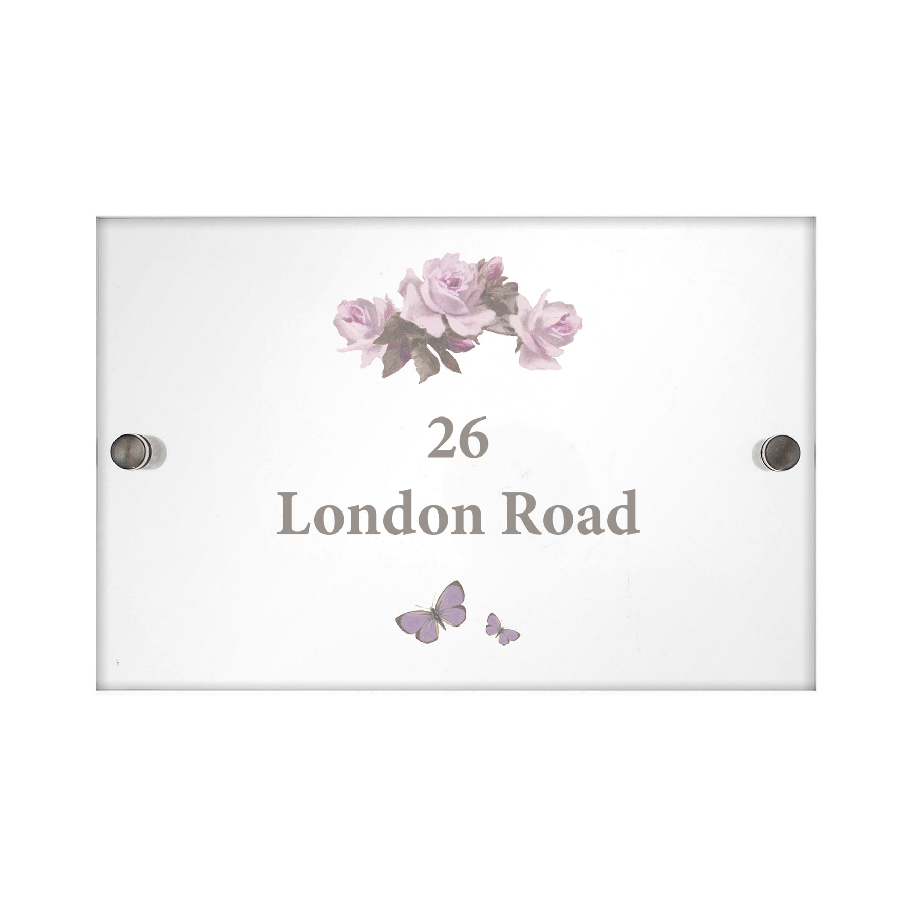 Personalised Vintage Rose Acrylic House Sign - MK&JD Gifts