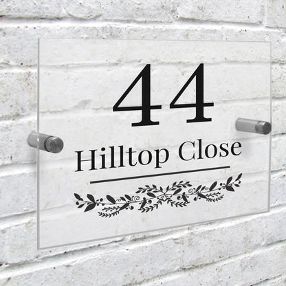 Personalised Botanical Acrylic House Sign - MK&JD Gifts