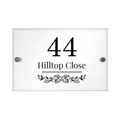 Personalised Botanical Acrylic House Sign - MK&JD Gifts