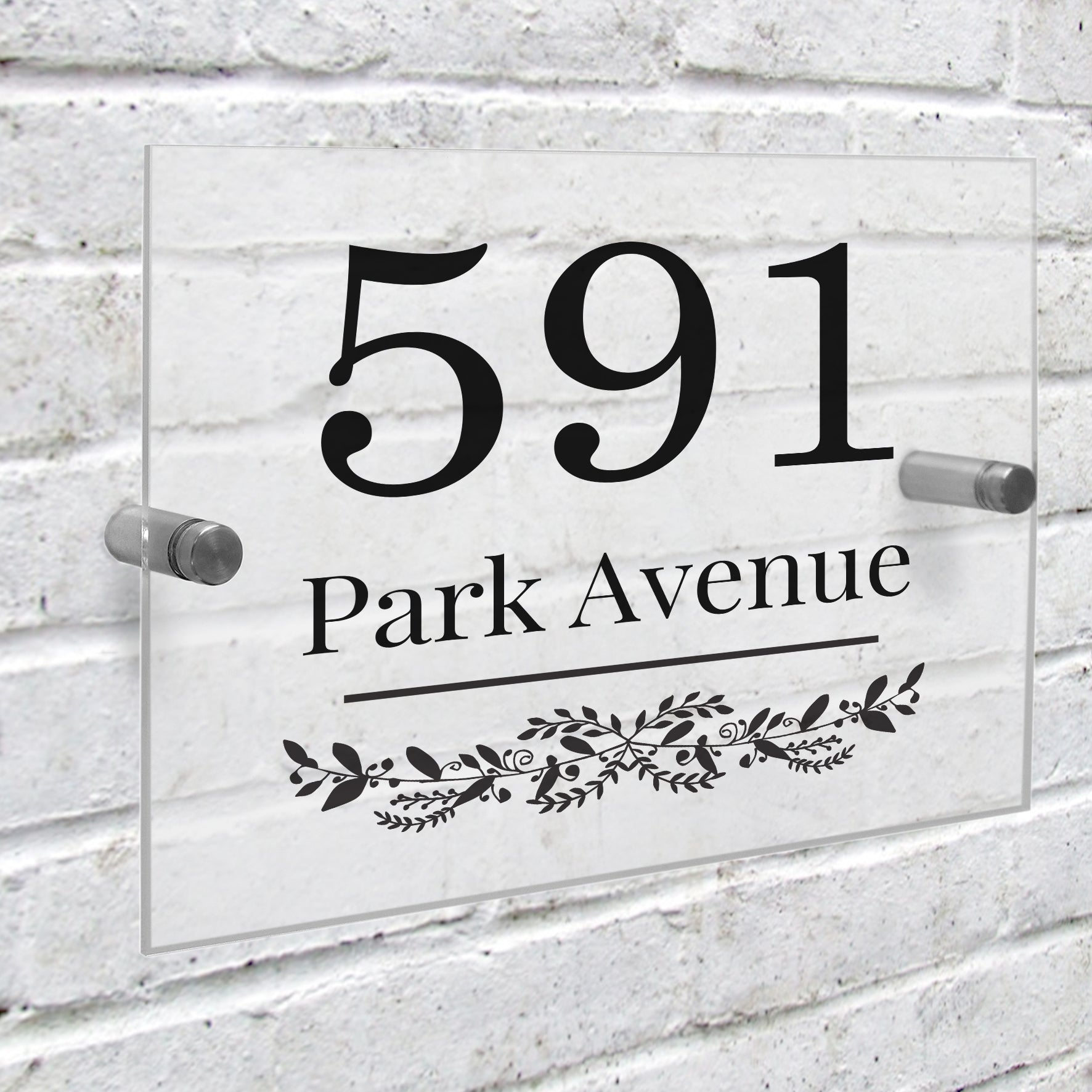Personalised Botanical Acrylic House Sign - MK&JD Gifts
