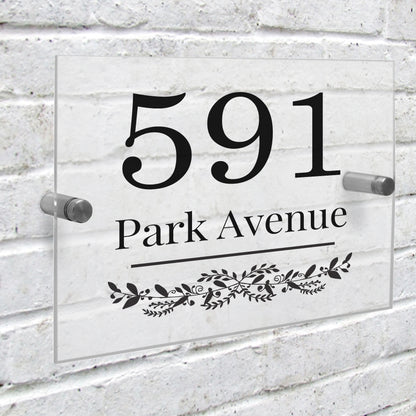 Personalised Botanical Acrylic House Sign - MK&JD Gifts