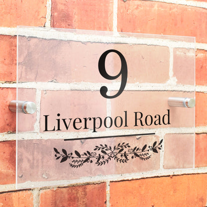 Personalised Botanical Acrylic House Sign - MK&JD Gifts