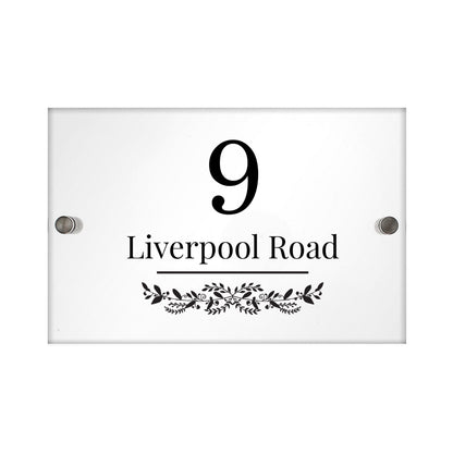 Personalised Botanical Acrylic House Sign - MK&JD Gifts
