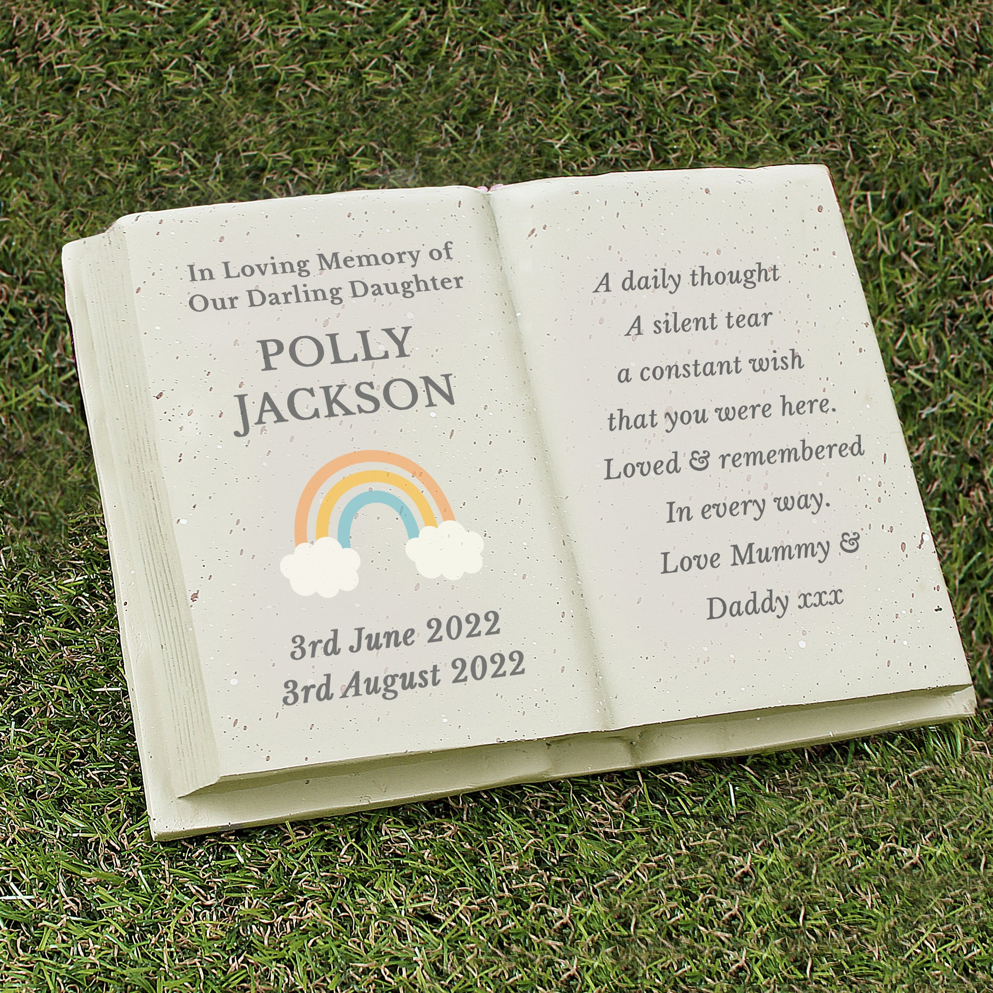 Personalised Rainbow Memorial Book - MK&JD Gifts