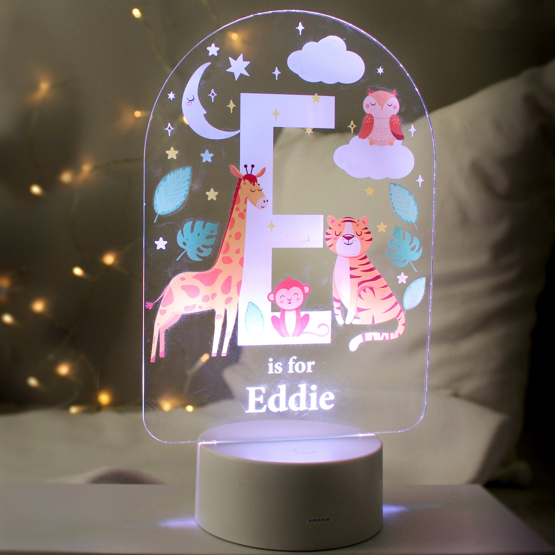 Personalised Animal Alphabet LED Colour Changing Night Light - MK&JD Gifts