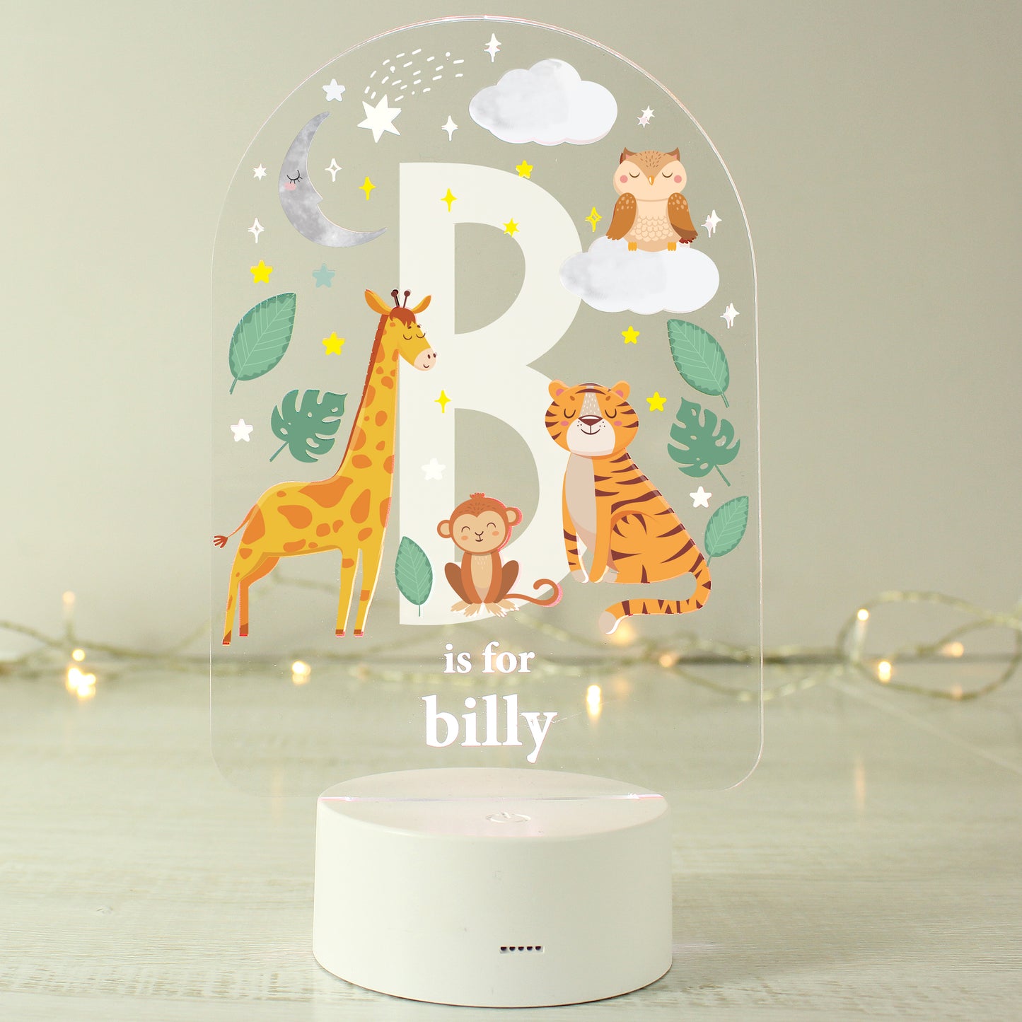 Personalised Animal Alphabet LED Colour Changing Night Light - MK&JD Gifts