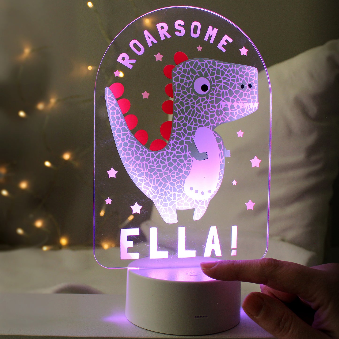 Personalised Roarsome Dinosaur LED Colour Changing Night Light - MK&JD Gifts