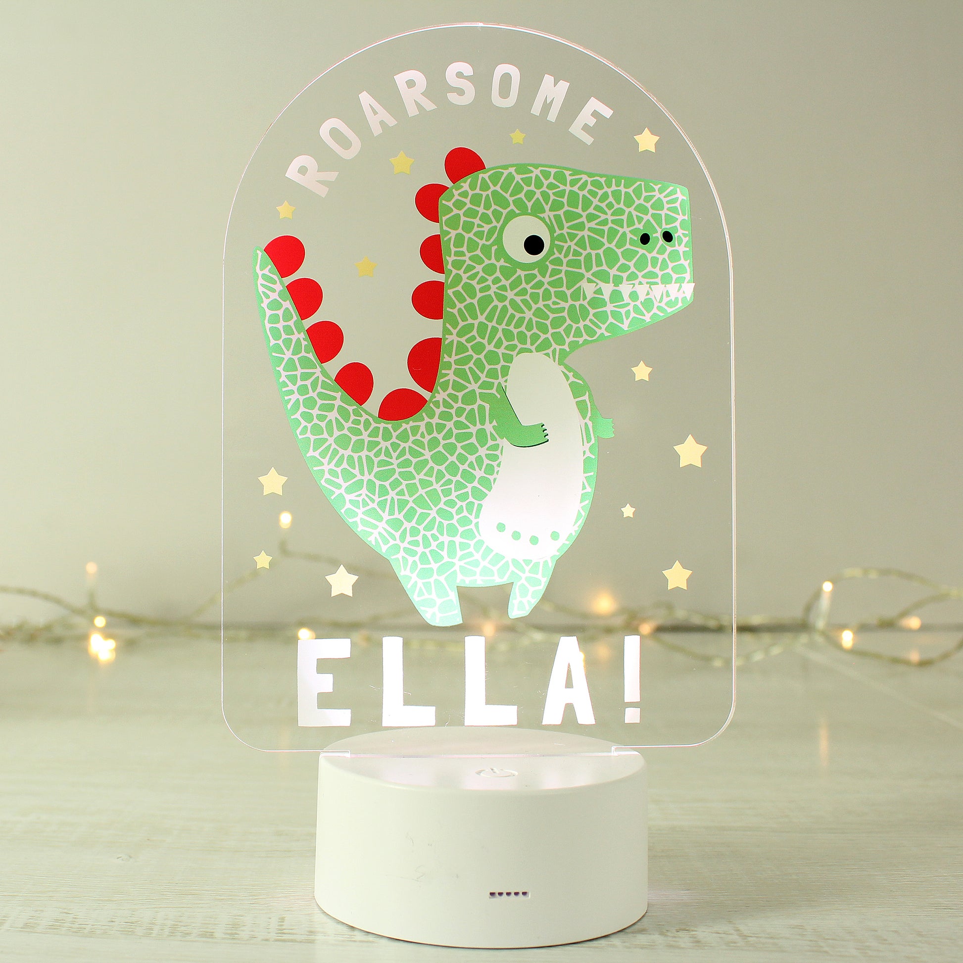 Personalised Roarsome Dinosaur LED Colour Changing Night Light - MK&JD Gifts