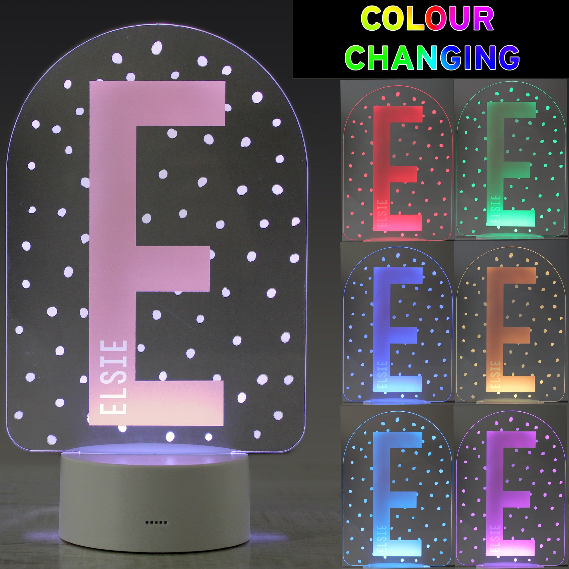 Personalised Initial LED Colour Changing Night Light - MK&JD Gifts