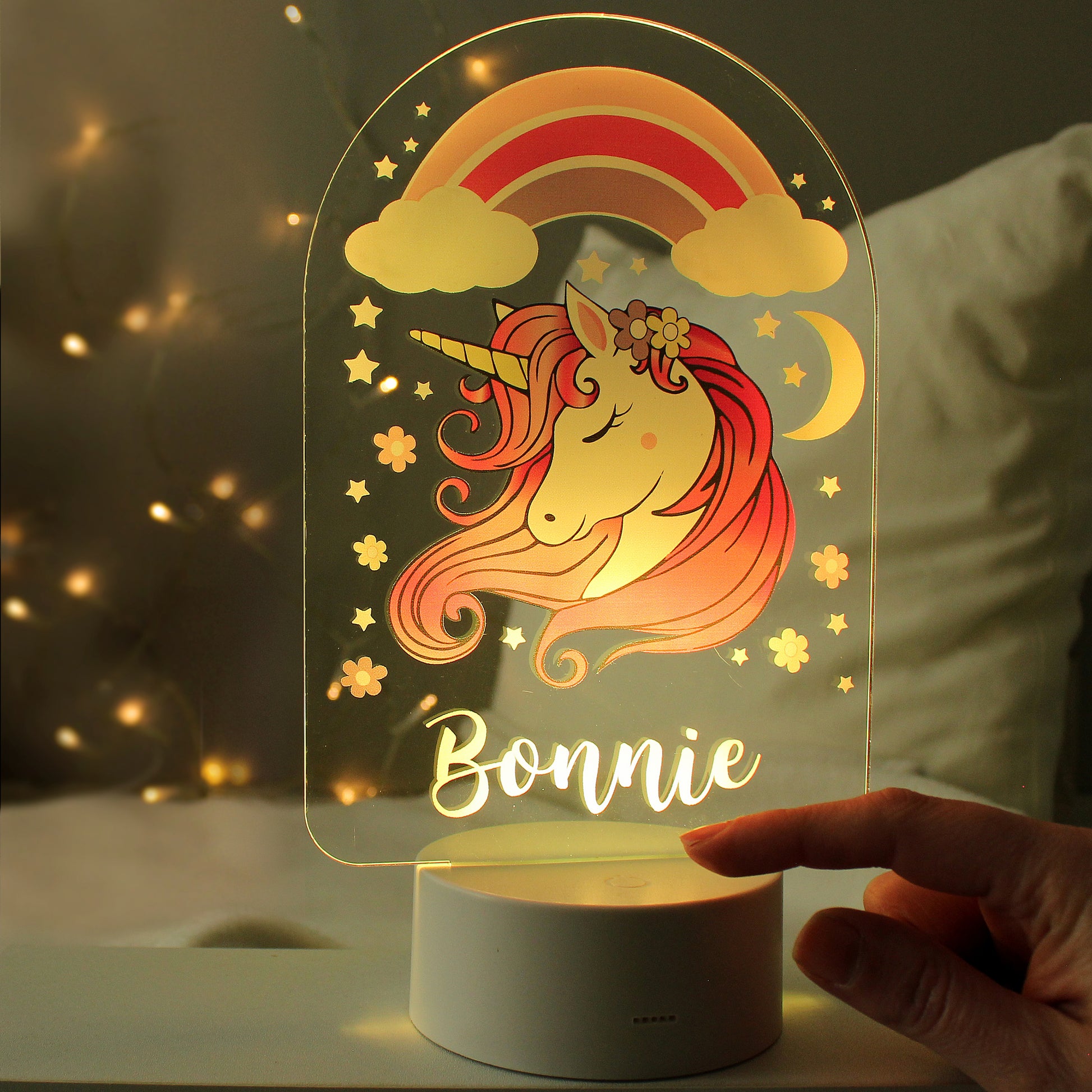 Personalised Pink Unicorn LED Colour Changing Night Light - MK&JD Gifts
