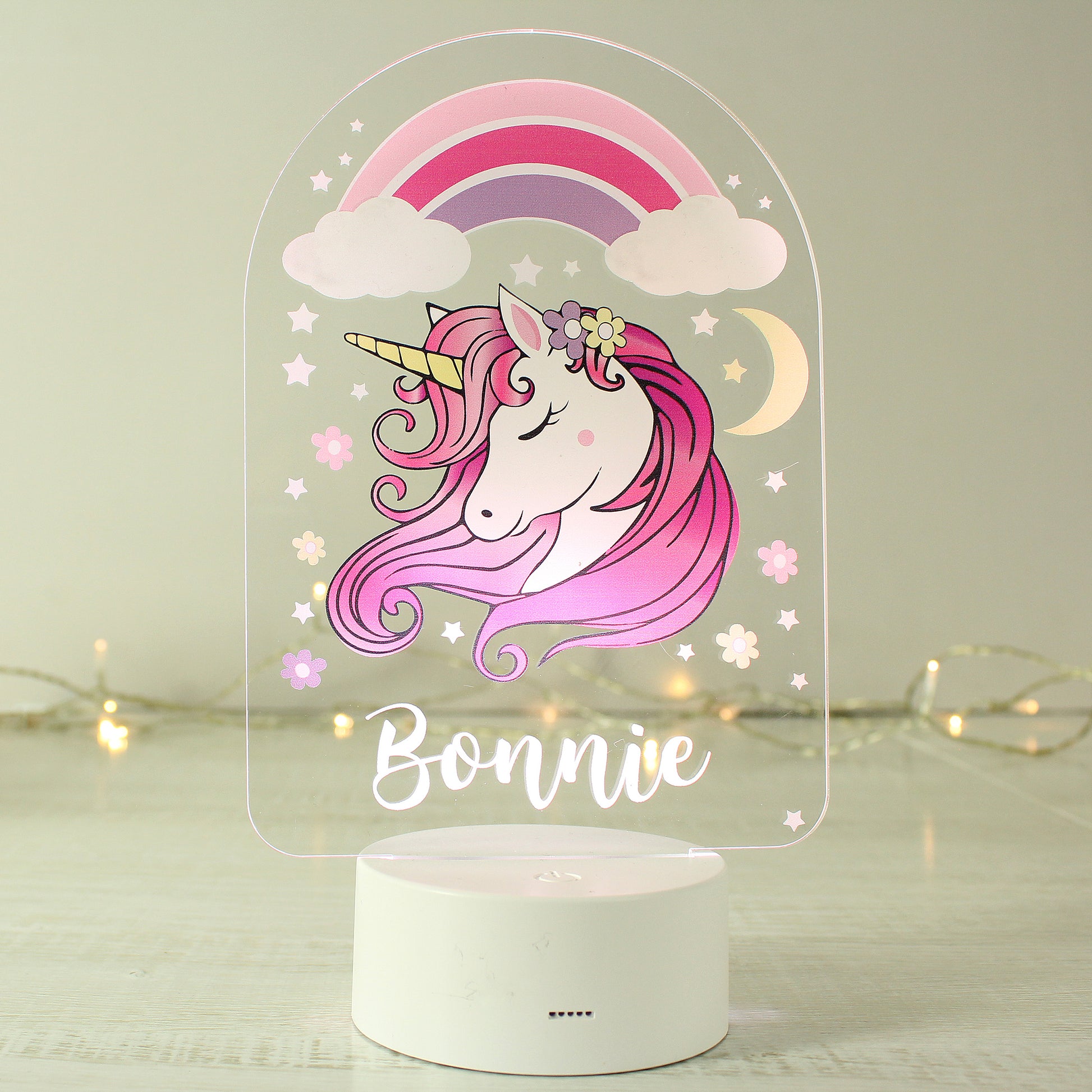 Personalised Pink Unicorn LED Colour Changing Night Light - MK&JD Gifts