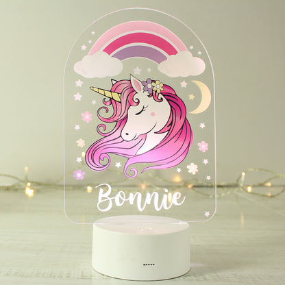 Personalised Pink Unicorn LED Colour Changing Night Light - MK&JD Gifts